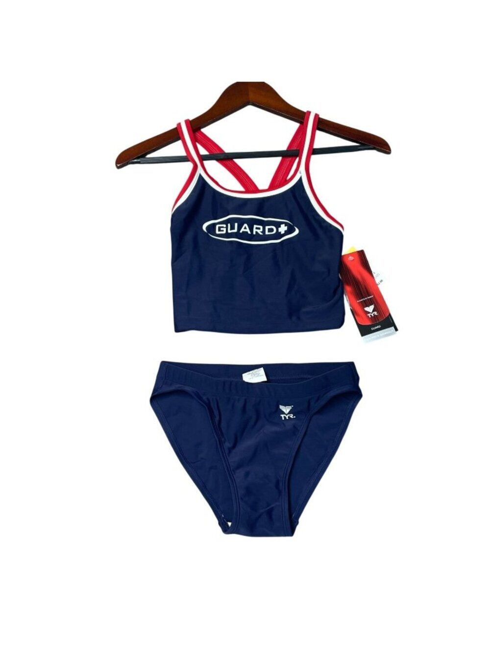 NWT TYR Women's XS Guard Dimaxback Tankini Set Navy Swimwear G2189